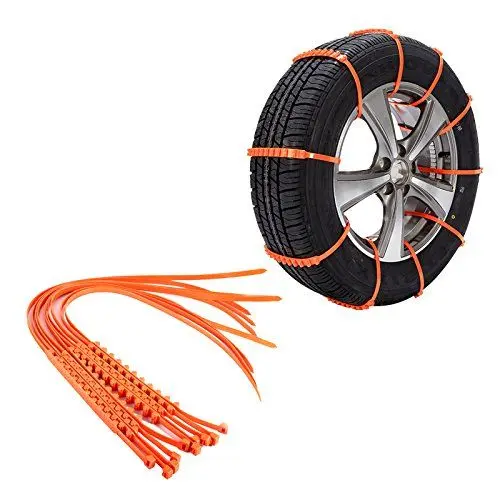 Produktbild: Reifen-Schneekette, 10 Stück Wiederverwendbare Notfall-Schnee-Reifenketten aus Nylon, Rutschfeste Blöcke, Reifenketten, Verdickte Sehnen, Auto-Sicherheits-Reifenketten, Winter-Fahrsicherheitsvorrichtu