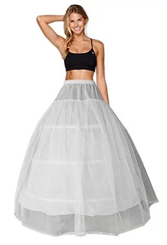 Produktbild: Reifrock Petticoat 3 Hoop 1 Schicht Brautkleid Unterrock Petticoat Brautkleid Reifrock Petticoat Brautkleid Hochzeitskleid Reifrock Krinoline Petticoat Unterrock Underskirt Krinoline (34, Weiß)