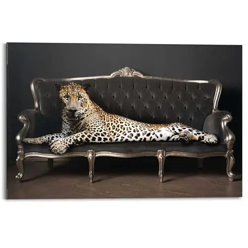 Produktbild: REINDERS Wandbild, Leopard Chic, Hobbyraum, Bilder, Wanddeko, Room Decor, MDF, Schwarz, 60x90cm