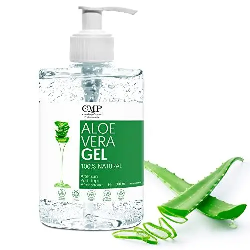 Produktbild: Reines Aloe Vera Gel 100% Natural. Wirkt feuchtigkeitsspendend, beruhigend und hautberuhigend. Nach dem Waxing, Aftershave, Rasieren & After Sun - Aloe After Care - 500 ml