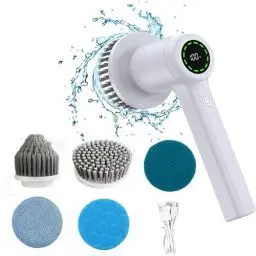 Produktbild: Reinigungsbürste elektrisch,elektrische bürste zum putzen mit Led Anzeige,Spin Scrubber mit 6 Bürstenköpfe,Handheld Cleaning Brush für Haushalt,Boden,Autoreifen,Typ-C schnell Aufladung