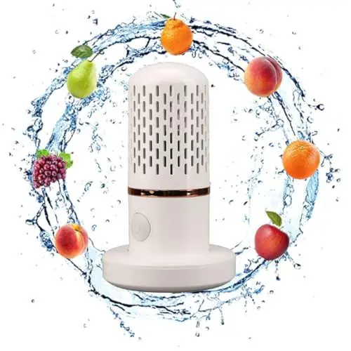 Produktbild: Septpenta Schnurloser Obst und Gemüsereiniger in Kapselform, Automatischer Lebensmittelreiniger, USB Aufladbar, für Obst und Gemüse, Reis, Fleisch (Weiß)