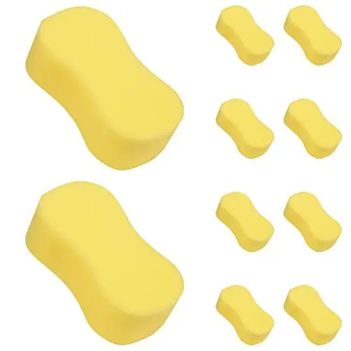 Produktbild: Reinigungsschwamm Knochenform Hohe Wasseraufnahme Mehrzweck Autoschwamm Kratzfest Ergonomisch Autoreinigungsprodukte Autowaschwerkzeuge und Aufbereitungsausrüstung 21 x 11 x 5 cm Gelb (C-10PC)