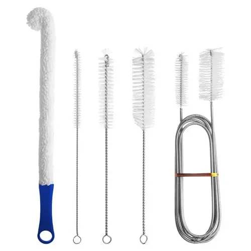 Produktbild: Reinigungsset Bürste, Premium Pfeifenreiniger Bürste zur Mühelosen Reinigung von Schwer Erreichbaren Bereichen in Wasserrohren, Flaschen, Ausgüssen, Aquarien und Mehr