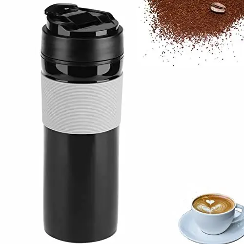 Produktbild: Reise French Press,350ml tragbare Kaffeemaschinenflasche, Kaffeebecher, Camping-Kaffeemaschinen für Pendler, Camping, Outdoor, Schule und Büro, Kaffeepressbecher für Eiskaffee,Cold Brew(Schwarz)