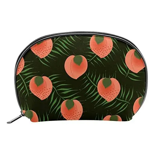Produktbild: Reise Kulturbeutel mit Reißverschlüssen, Reisezubehör, Toilettenartikel, Kosmetiktasche, Make up Taschen für Männer und Frauen,Tropische Pflanzen Pfirsich Karikatur abstrakte Kunst modern