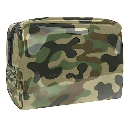 Produktbild: Reise Make-up Tasche,Kulturbeutel,Kosmetiktasche,Klassischer Camouflage-Druck,Kosmetiketui,wasserdicht,Make-up-Beutel aus PVC
