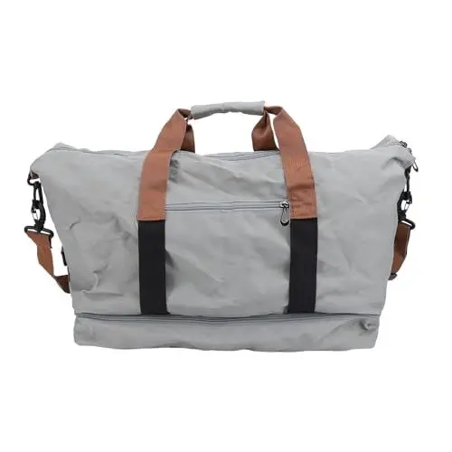 Produktbild: Reise -Reisetasche Fitnessbeutel Sports Bag Premium Oxford Stoff wasserdichte Weekender -Tasche mit nasse Trockentrennung große Kapazität für Reisefitness Männer Frauen (Grau)