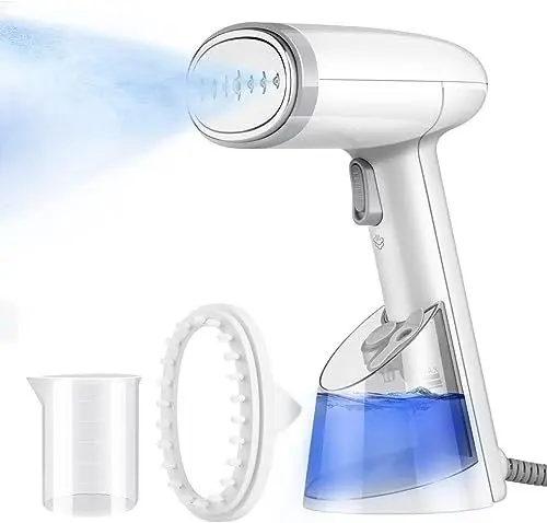 Produktbild: Tragbarer Steamer Dampfglätter Reise Mini, FMK Reise Steamer, 20-Sekunden-Aufheizzeit, Streamer Bügeln, Dampfbürste für alle Stoffe, Reisebügeleisen Dampf Mini Dampfbügelstationen-Zubehör