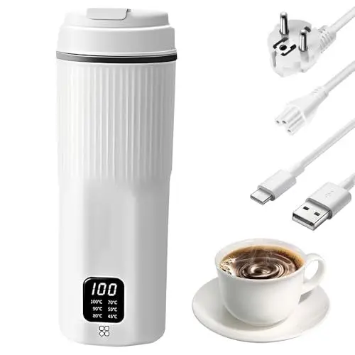 Produktbild: Reise Wasserkocher Klein, Afenau 500ML Reisewasserkocher Klein mit 6 Temperaturregelung, Mini Wasserkocher für Unterwegs, Kleiner Wasserkocher, Heizen und Wärmen 2 in 1, für Reisen, Camping
