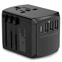 Produktbild: Reiseadapter Reisestecker Adapter Weltweit 224+ Ländern Fast Charge Universal Travel Adapter mit 3 USB Ports+Typ C und AC Steckdosenadapter Internationale Reiseadapter für USA Europa UK Australien Usw