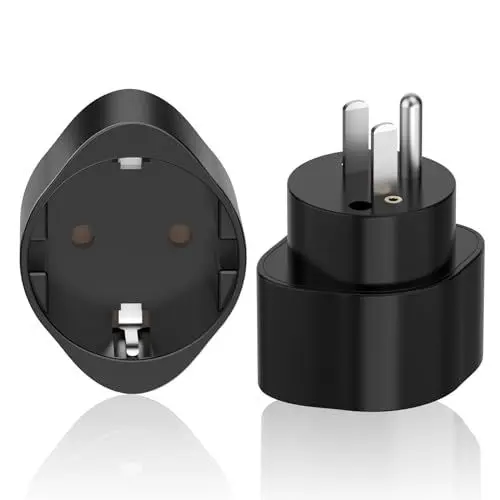 Produktbild: Reiseadapter USA,2 Stück Adapter USA,USA Adapter Steckdose Typ B,Adapter USA Deutschland Stecker,EU to US Adapter,US Adapter Steckdose,Steckdosenadapter USA,Stromadapter (2 Stück Schwarz)