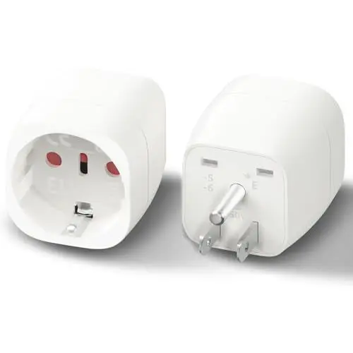 Produktbild: Reiseadapter USA Adapter Steckdose,Adapter USA Deutschland Stecker,Thailand Adapter Steckdose,Typ B Reisestecker,für Amerika Kanada Mexiko Thailand Guam,Kuba,2 StüCk Weiß