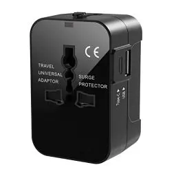 Produktbild: Reiseadapter Weltweit Universal Reisestecker mit USB C, Internationaler Steckdosenadapter mit 2 USB Universal AC Steckdose Travel Adapter für USA UK AUS EU England Thailand Italien Deutschland