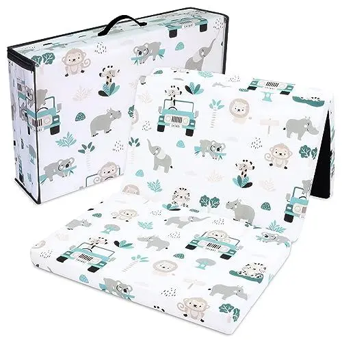 Produktbild: Klappmatratze Faltbare Reisebett Baby Matratze 60x120 cm - Faltmatratze für Kinder Gästematratze klappbar Babymatratze Bodenmatratze Schlafmatratze und Reisematratze Afrika