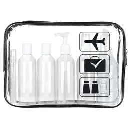 Produktbild: Reiseflaschen zum Befüllen (13 Teiliges), Kulturbeutel Transparent, Reiseset Flüssigkeiten, Handgepäck Flüssigkeiten (100 ml), Flughafenkonform, Flugzeug Gadgets, Travel Essentials