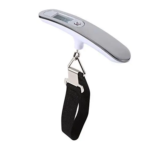 Produktbild: Reisegepäckwaage Gepäckwaage Tragbare Digitalwaage Elektronische Kofferwaage Hängewaage Gepäckwaage Hochpräzise Digitale Gepäckwaage LCD-Anzeige 50Kg/10G(Silber01)