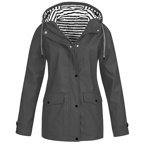 Produktbild: Generisch Schmuddelwetter Regenjacke Damen Wachsjacke Damen Leather Jacket Woman Damen Jacke Pink Jacken Damen Regenjacke Damen Wasserdicht Leicht Regenparka Damen Wasserdicht Damen-Jacken Sommer