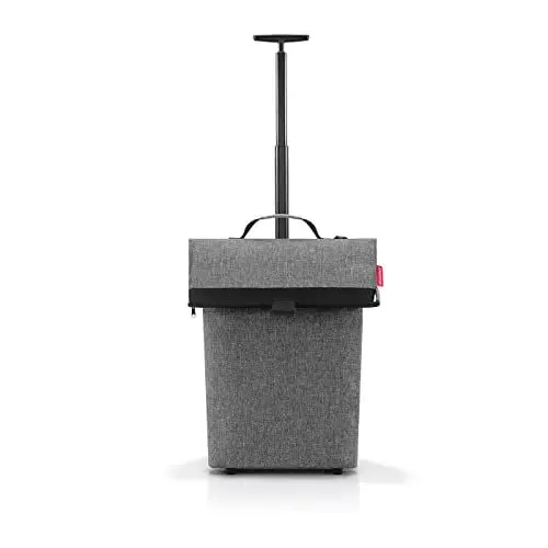 Produktbild: reisenthel Trolley M in Silber, Rahmen: Schwarz – Praktischer Shopping-Trolley mit viel Stauraum und Reißverschluss ​– Aus wasserabweisendem Material