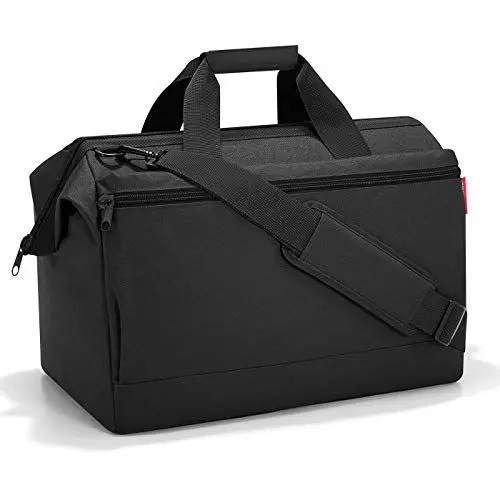 Produktbild: reisenthel Allrounder L Pocket in Schwarz – Vielseitige Doktortasche für Reise, Arbeit und Freizeit – Mit praktischer Trolley-Aufsteckfunktion