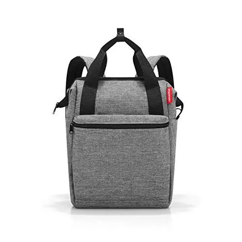 Produktbild: reisenthel allrounder R in Twist Silber – Rucksack und Tragetasche in einem – Mit Stecklasche für Reisetrolleys