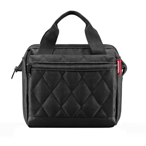 Produktbild: reisenthel allrounder cross rhombus black – Kleine Crossbody Bag mit abnehmbarem und verstellbarem Schultergurt – Aus wasserabweisendem Material, 22 x 24 x 13