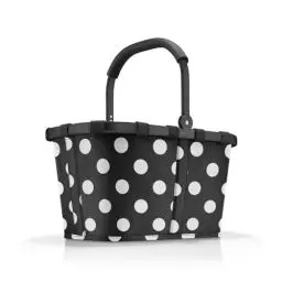 Produktbild: reisenthel carrybag frame dots white – Stabiler Einkaufskorb mit viel Stauraum und praktischer Innentasche – Elegantes und wasserabweisendes Design