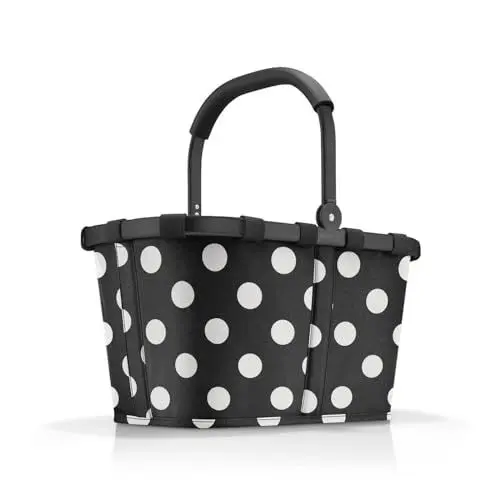 Produktbild: reisenthel carrybag frame dots white – Stabiler Einkaufskorb mit viel Stauraum und praktischer Innentasche – Elegantes und wasserabweisendes Design