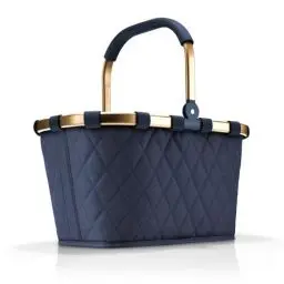 Produktbild: reisenthel carrybag frame rhombus midnight gold – Stabiler Einkaufskorb mit viel Stauraum und praktischer Innentasche – Elegantes und wasserabweisendes Design