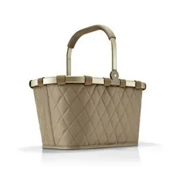 Produktbild: reisenthel carrybag frame rhombus olive – Stabiler Einkaufskorb mit viel Stauraum und praktischer Innentasche – Elegantes und wasserabweisendes Design