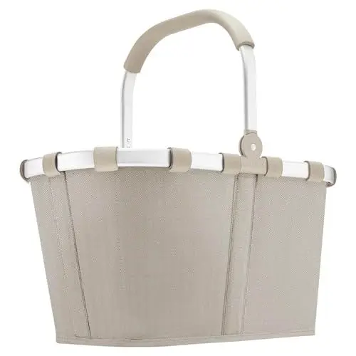 Produktbild: reisenthel carrybag herringbone sand – Stabiler Einkaufskorb mit viel Stauraum und praktischer Innentasche – Elegantes und wasserabweisendes Design