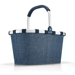 Produktbild: reisenthel carrybag in Twist Blau – Stabiler Einkaufskorb mit viel Stauraum und praktischer Innentasche – Elegantes und wasserabweisendes Design