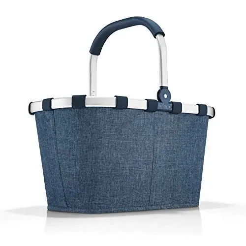 Produktbild: reisenthel carrybag in Twist Blau – Stabiler Einkaufskorb mit viel Stauraum und praktischer Innentasche – Elegantes und wasserabweisendes Design