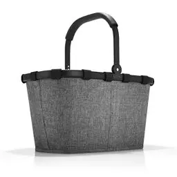 Produktbild: reisenthel carrybag in Twist Silver – Stabiler Einkaufskorb mit viel Stauraum und praktischer Innentasche – Elegantes und wasserabweisendes Design