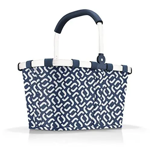 Produktbild: reisenthel carrybag in Signature Navy – Stabiler Einkaufskorb mit viel Stauraum und praktischer Innentasche – Elegantes und wasserabweisendes Design