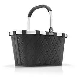 Produktbild: reisenthel carrybag rhombus black– Stabiler Einkaufskorb mit viel Stauraum und praktischer Innentasche – Elegantes und wasserabweisendes Design