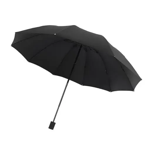 Produktbild: Reiseschirm, Tragbarer Sonnenschutz-Damenschirm 10 Rippen für Reisen Zum Camping (BLACK)