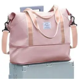 Produktbild: Reisetasche Damen Sporttasche mit Kulturbeutel 40x20x25 Ryanair Handgepäck Tasche Weekender Bag Schwimmtasche Wasserdicht Travel Duffle Bag Fitnesstasche Frauen für Reise Gym,C8-Rosa
