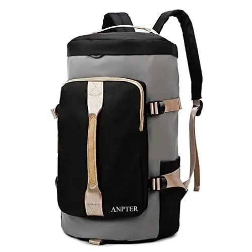 Produktbild: Reisetasche Sporttasche mit Nassfach&Schuhfach Herren Damen Rucksack Fitnesstasche Handgepäck Leichter Weekender Übernachtung Travel Bag Duffel Tasche(Schwarz)