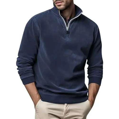Produktbild: Reißverschluss Arbeitspullover Herren Kleidung Pullover & Strickjacken T-Shirt Grün Strickpullover Hemd Schwarz Arbeitskleidung Blau L