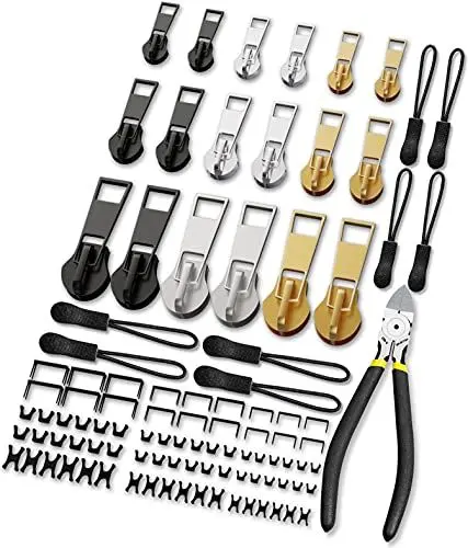 Produktbild: Reißverschluss Reparatur Set, Reisverschlussreparaturset Zipper (99 PCS) Reissverschluss Reparatur, Reisverschlussreparaturset, Zipper Reißverschluss Ersatz, Reißverschluss Schieber(3 Größen: #3/5/8)