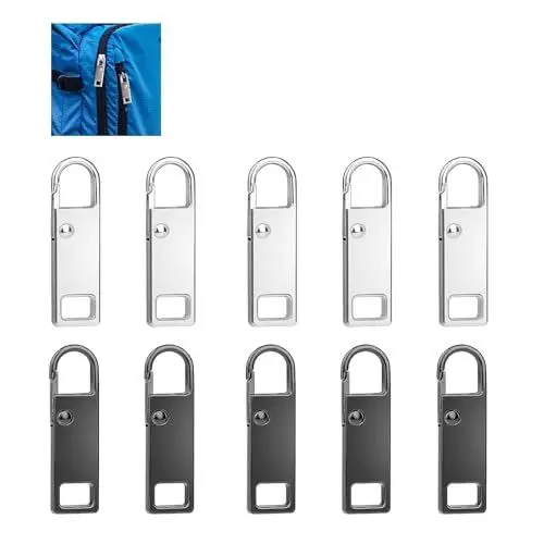 Produktbild: Reißverschluss zipper,10Stück Zipper für reißverschluss, Reißverschluss anhänger, Ersatzteile Reißverschluss Zipper,Metall Zipper Pullset,für Geldbörse, Kleider, Jeans, Koffer, Gepäck ﻿