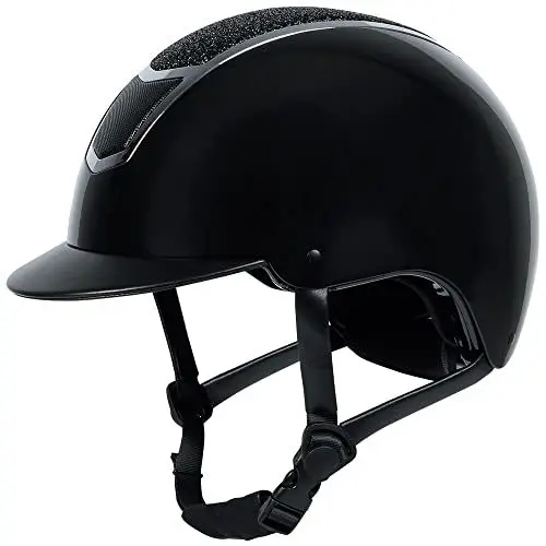 Produktbild: Reithelm Matterhorn Shiny schwarz-Silber 56-58