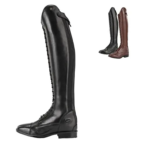 Produktbild: Reitstiefel »LEGACY VENADO« mit Polo-Schnürung | Italienisches Leder | Tolle Passform | Zertifizierte Qualität |Komfort-Einlegsohle | Extra lange Schnürsenkel | Gr. 42 | MEDIUM-WIDE | Schwarz