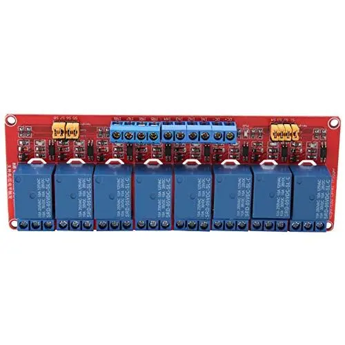 Produktbild: Relais Modul, 8 Kanal Optokoppler Relaismodul Platine High & Low Trigger 5V/12V/24V mit vier Befestigungsschrauben Löchern für elektronische Geräte (24V)