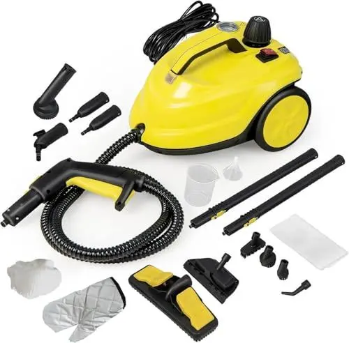 Produktbild: RELAX4LIFE Dampfreiniger, Dampfdruck: 5 bar, Leistung: 2000 W, Flächenleistung: 108 m², Tank: 1,8 L, Aufheizzeit: 8 min., mit Bodenreinigungsset, Düsen, für Teppiche, Boden, Fliese, Fenster, Sofa