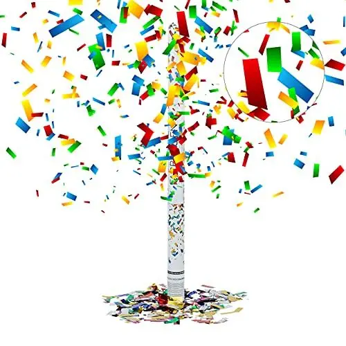 Produktbild: Relaxdays 10020859 Party-Popper 80 cm, 6-8m Effekthöhe, Konfetti-Shooter, Hochzeit Konfetti-Kanone, Hochzeitsdeko, bunt