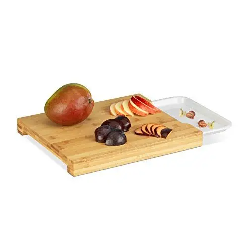Produktbild: Relaxdays 10022771 Schneidebrett, Natur / Weiß