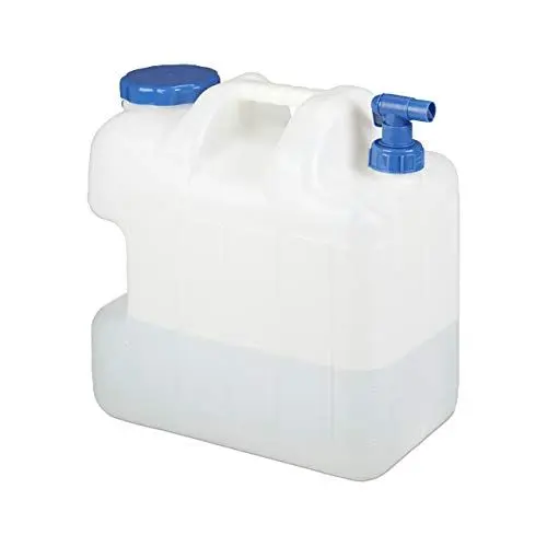 Produktbild: Relaxdays 25 L Wasserkanister, Ablasshahn, Schraubdeckel, tragbarer Trinkwasserkanister, BPA-frei, Camping, Auto, weiß