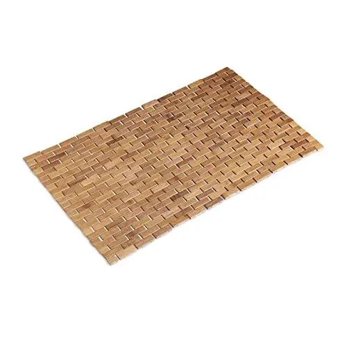Produktbild: Relaxdays, 47 x 80 cm, Natural Bamboo Mat, Rollable, Rubber Stopper, Hygienic, Moisture-Resistant, Indoor Doormat, Bamboo, Natur